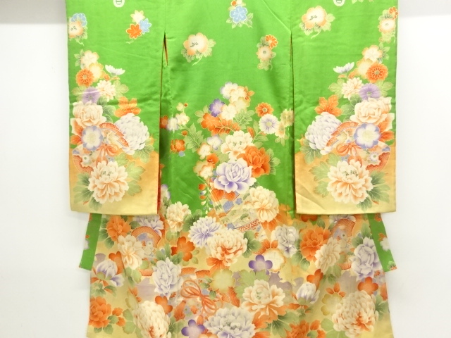 Japanese Kimono / Chirimen Kinsha Silk